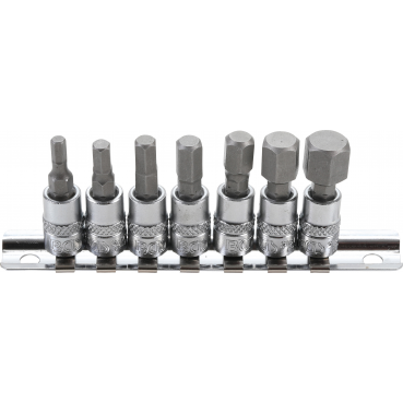 Bit-Einsatz-Satz | Antrieb Innenvierkant 6,3 mm (1/4") | Innensechskant 4 - 12 mm | 7-tlg. - KTStechnixx