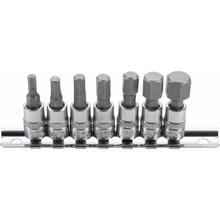Laden Sie das Bild in den Galerie-Viewer, Bit-Einsatz-Satz | Antrieb Innenvierkant 6,3 mm (1/4") | Innensechskant 4 - 12 mm | 7-tlg. - KTStechnixx