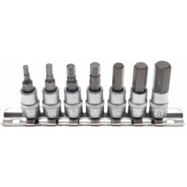 Bit-Einsatz-Satz | Antrieb Innenvierkant 6,3 mm (1/4") | Innensechskant 1/8" - 3/8" | Zollgrößen | 7-tlg. - KTStechnixx