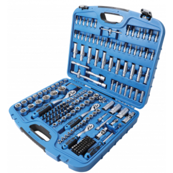 Steckschlüssel-Satz Sechskant | Antrieb 6,3 mm (1/4") / 10 mm (3/8") / 12,5 mm (1/2") | Zollgrößen | 192-tlg. - KTStechnixx