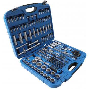 Steckschlüssel-Satz Sechskant | Antrieb 6,3 mm (1/4") / 10 mm (3/8") / 12,5 mm (1/2") | Zollgrößen | 192-tlg. - KTStechnixx