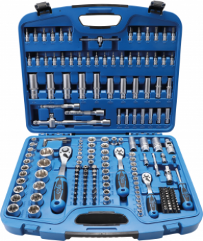 Steckschlüssel-Satz Wellenprofil | Antrieb 6,3 mm (1/4") / 10 mm (3/8") / 12,5 mm (1/2") | 192-tlg. - KTStechnixx
