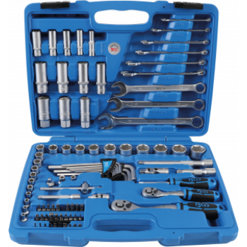 Steckschlüssel-Satz Sechskant | Antrieb 6,3 mm (1/4") / 10 mm (3/8") | 92-tlg. - KTStechnixx