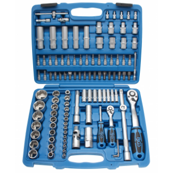 Steckschlüssel-Satz Wellenprofil | Antrieb 6,3 mm (1/4") / 12,5 mm (1/2") | 108-tlg. - KTStechnixx