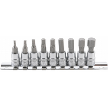 Laden Sie das Bild in den Galerie-Viewer, Bit-Einsatz-Satz | Antriebe Innenvierkant 6,3 mm (1/4") | Innensechskant 3/32" - 3/8" | Zollgrößen | 9-tlg. - KTStechnixx
