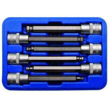 Bit-Einsatz-Satz | Antrieb Innenvierkant 12,5 mm (1/2") | Innensechskant mit Kugelkopf 5 - 12 mm | 6-tlg. - KTStechnixx
