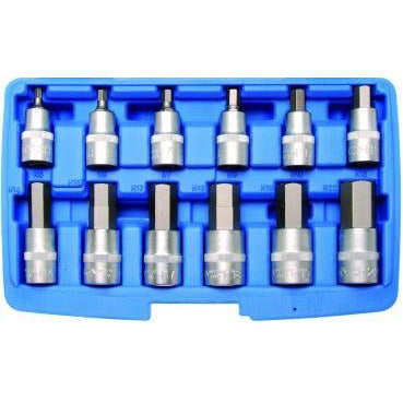 Bit-Einsatz-Satz | Antrieb Innenvierkant 12,5 mm (1/2") | Innensechskant 5 - 22 mm | 12-tlg. - KTStechnixx
