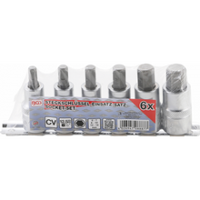 Load image into Gallery viewer, Bit-Einsatz-Satz | Antrieb Innenvierkant 12,5 mm (1/2") | Innensechskant 6 - 14 mm | 6-tlg. - KTStechnixx
