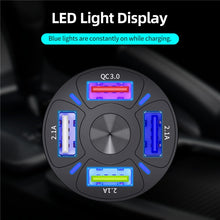 Laden Sie das Bild in den Galerie-Viewer, USLION 4 Ports USB Car Charge 48W Quick 7A Mini Fast Charging For iPhone 11 Xiaomi Huawei Mobile Phone Charger Adapter in Car - KTStechnixx