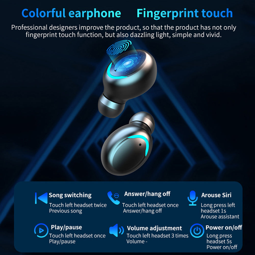 TWS F9 Bluetooth Kopfhörer V5.0 Stereo Wireless Headset Sport Wasserdichte Kopfhörer Mini Touch Control Headset - KTStechnixx