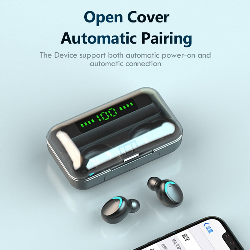 TWS F9 Bluetooth Kopfhörer V5.0 Stereo Wireless Headset Sport Wasserdichte Kopfhörer Mini Touch Control Headset - KTStechnixx