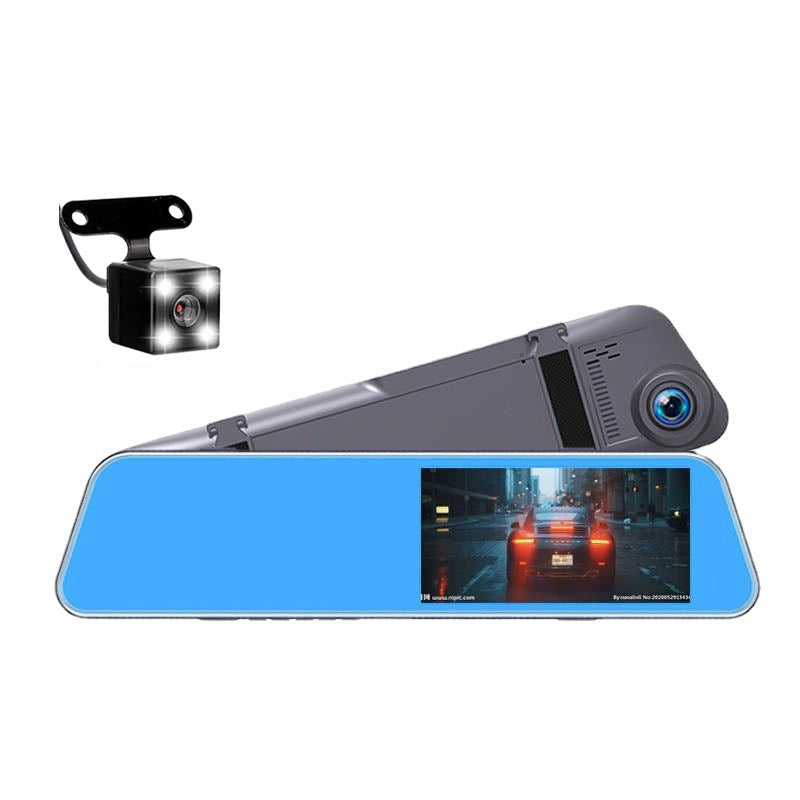 Neuer 5-Zoll-Auto-Fahrrekorder HD Starlight-Nachtspiegel-Doppelobjektiv mit Rückfahrbild-DVR - KTStechnixx